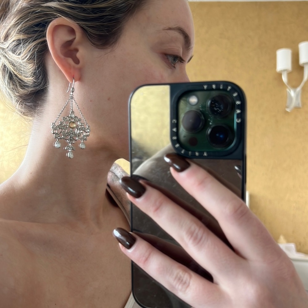BaubleBar Silver Crystal Chandelier Drop Earrings - Picture 2 of 7